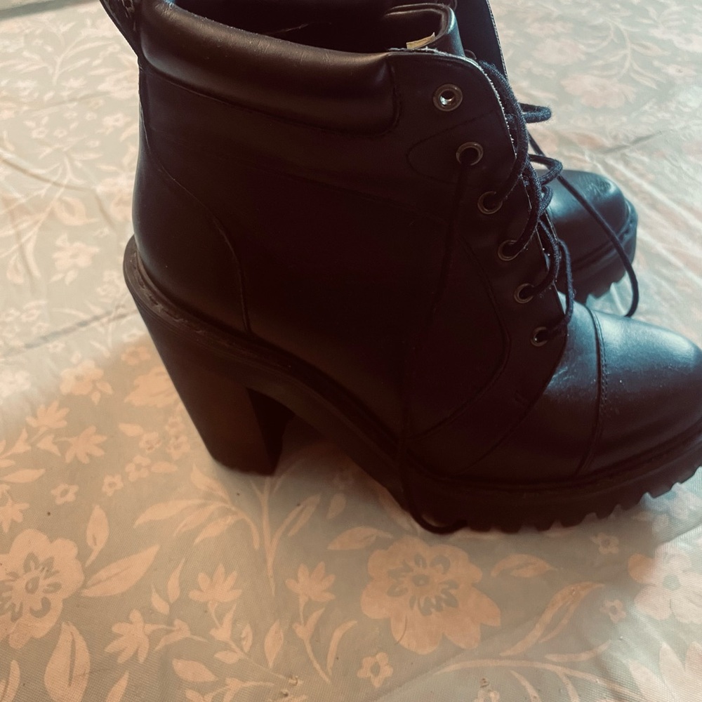 Women's Black Lace-Up Ankle Boots